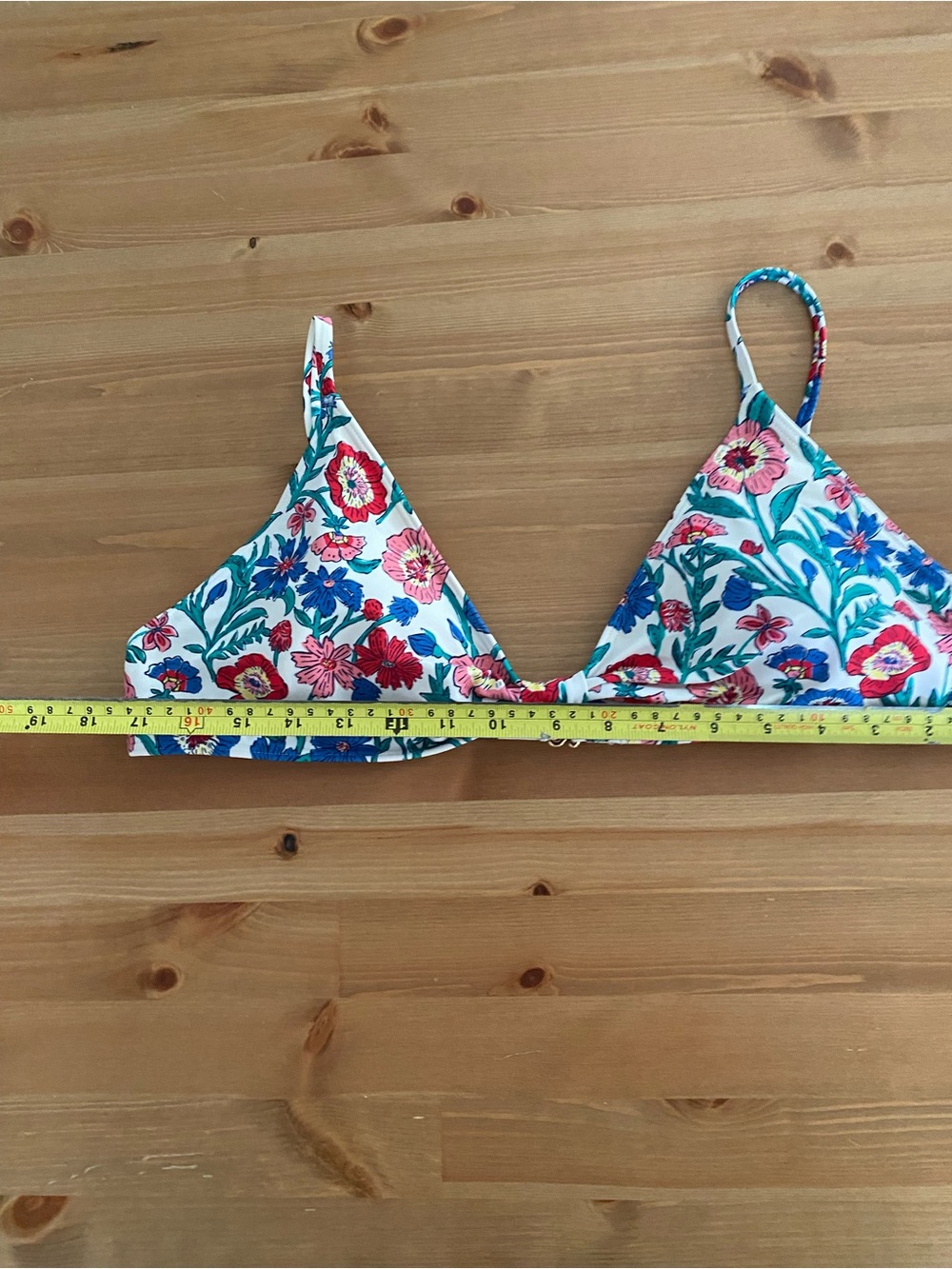 Vineyard Vines Tisbury Floral bikini Top Size XL Knot Front Adjustable Triangle - Picture 3 of 9